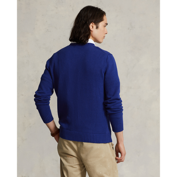 Cotton Crewneck Sweater Polo Ralph Lauren en Royal h&eacute;ritage 5