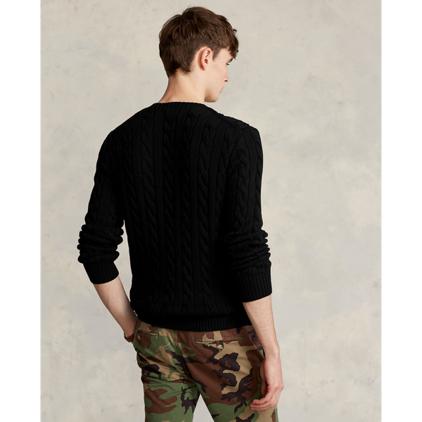 Cable-Knit Cotton Sweater Polo Ralph Lauren in Black 5