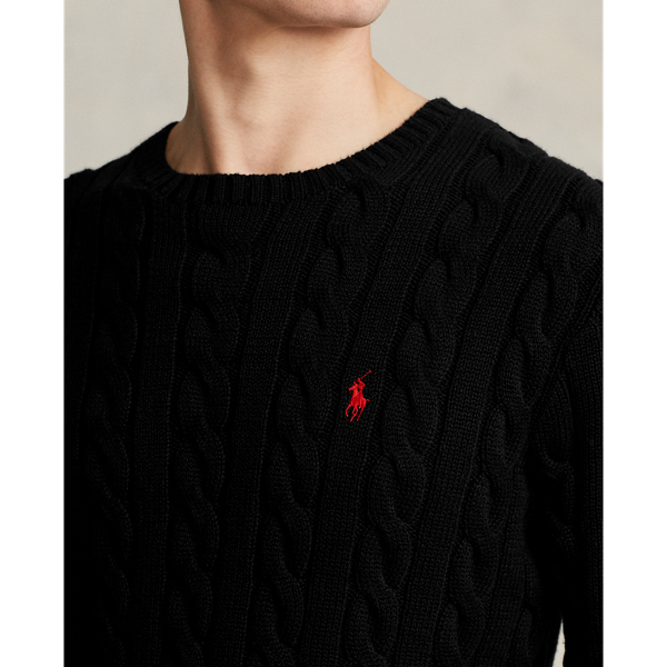 Cable-Knit Cotton Sweater Polo Ralph Lauren in Black 6