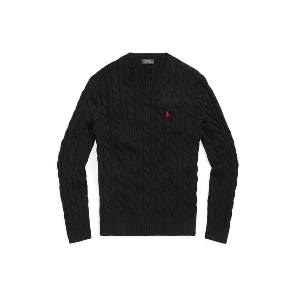 Cable-Knit Cotton Sweater Polo Ralph Lauren in Black 2