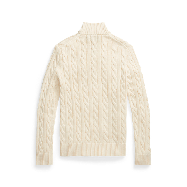 Andover Cream Cable-Knit Cotton Quarter-Zip Sweater Polo Ralph Lauren 2