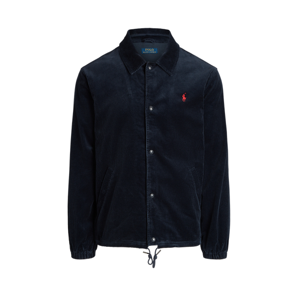 Veste de coach en velours c&ocirc;tel&eacute;