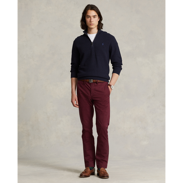 Navy Heather Quarter-Zip Mesh-Knit Cotton Jumper Polo Ralph Lauren 4