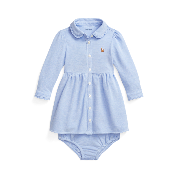 Knit Oxford Shirtdress &amp; Bloomer Baby Girl 1