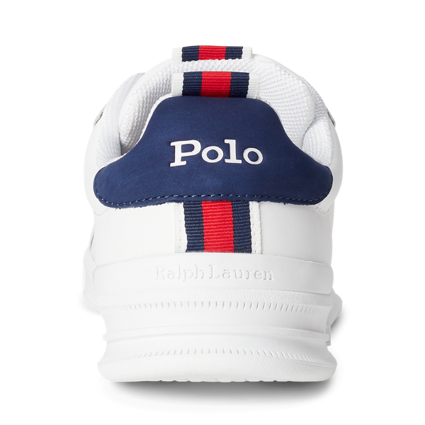 Leder-Sneaker Heritage Court II Polo Sport in Wei&szlig;/Navy/Rot 3