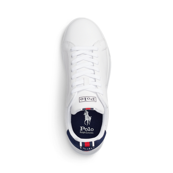 Leder-Sneaker Heritage Court II Polo Sport in Wei&szlig;/Navy/Rot 4