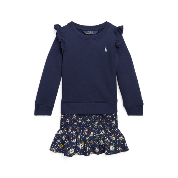 Floral Fleece Sweatshirt Dress
