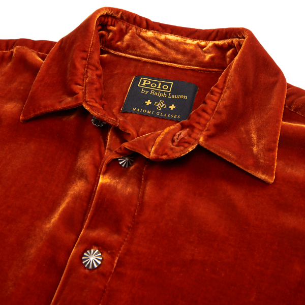 Orange PRL x Naiomi Glasses Velvet Blouse Polo Ralph Lauren 7
