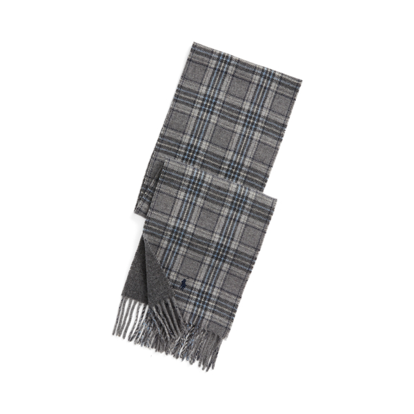 リバーシブル ウールブレンドマフラー　POLO RALPH LAUREN グレー リバーシブル ウールブレンド マフラー | ラルフ ローレン公式