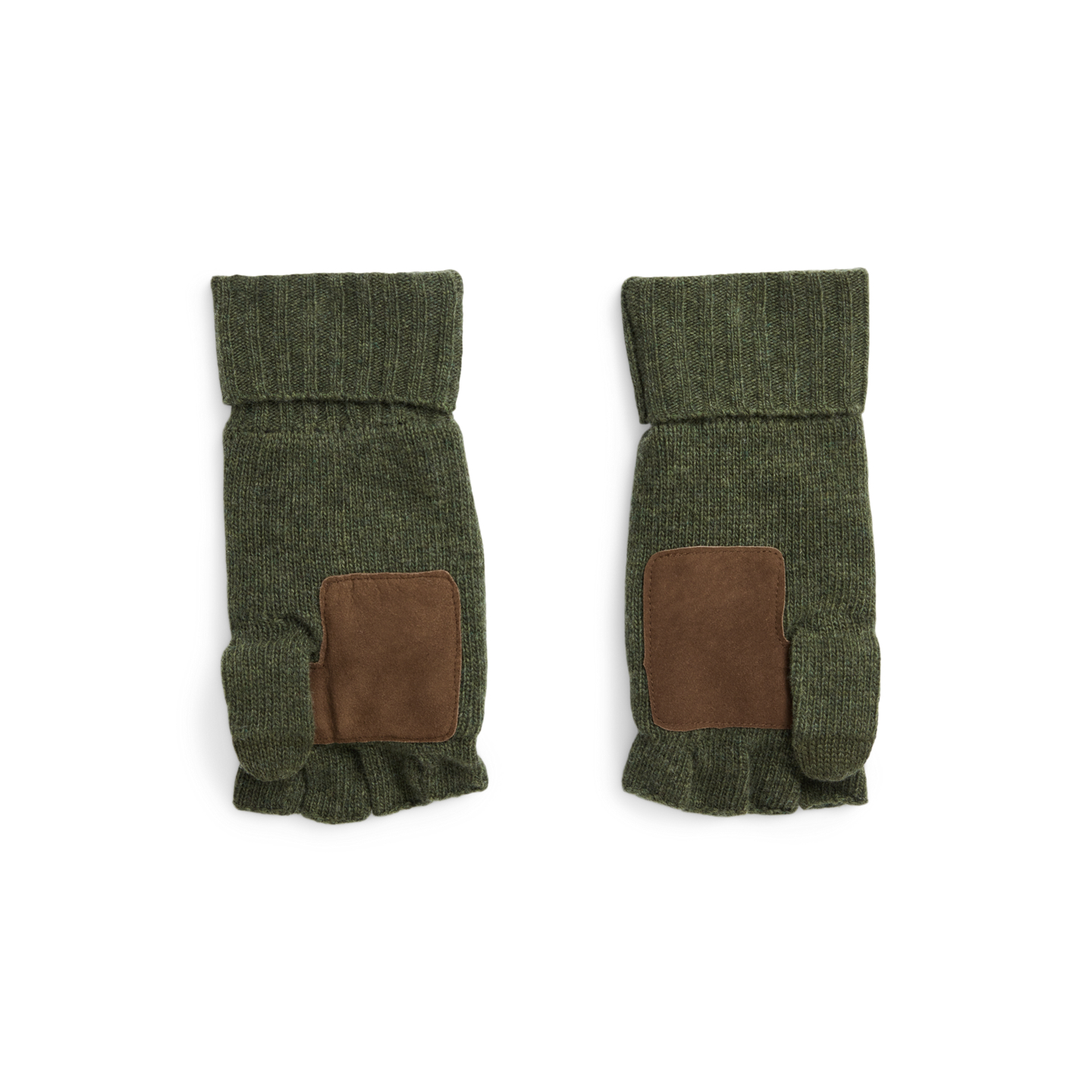 Мужские перчатки Ralph Lauren Merino-Wool-Blend Convertible Gloves, цвет: Оливковый — фото 1