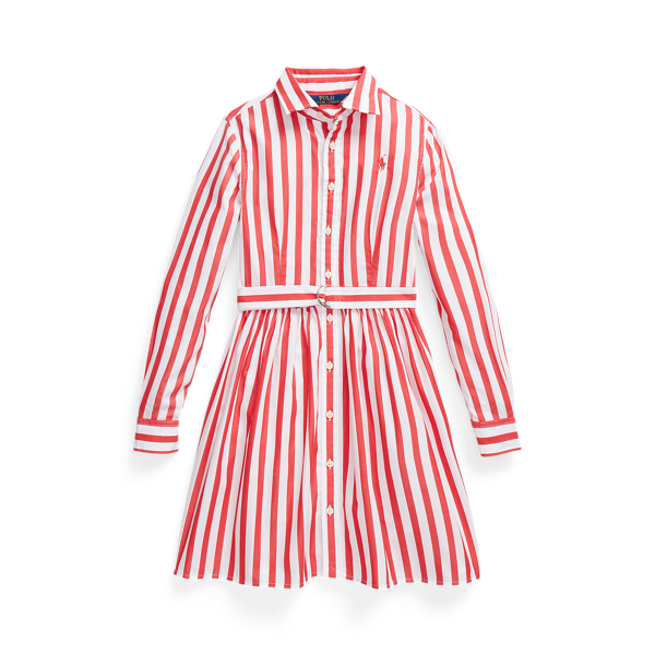 Chemisier in cotone a righe con cintura