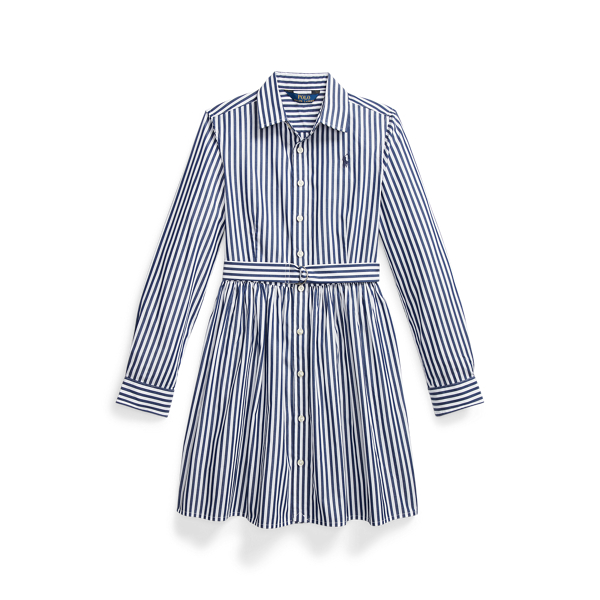 Striped Belted Cotton Shirtdress Girls 7-14 Years 1