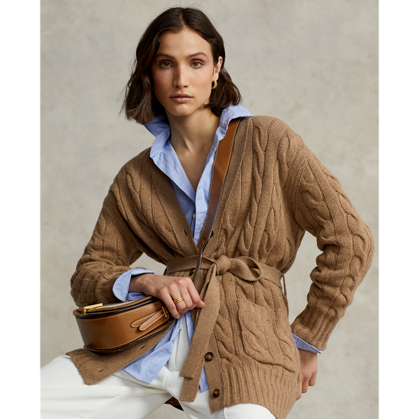 Ralph lauren camel cardigan hotsell