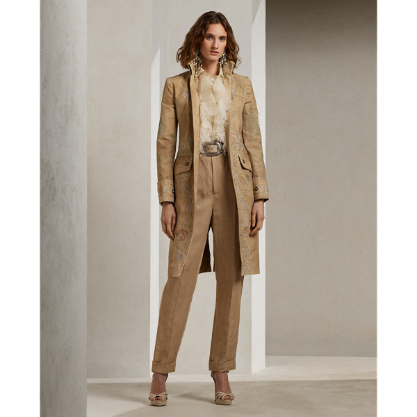 Fawn Grendel Embellished Canvas Coat Ralph Lauren Collection 1