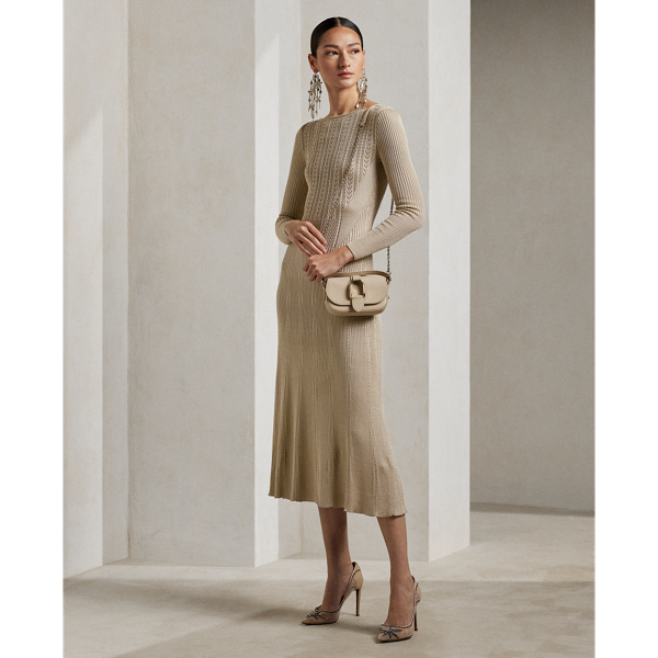 Silk Boatneck Sweater Cocktail Dress