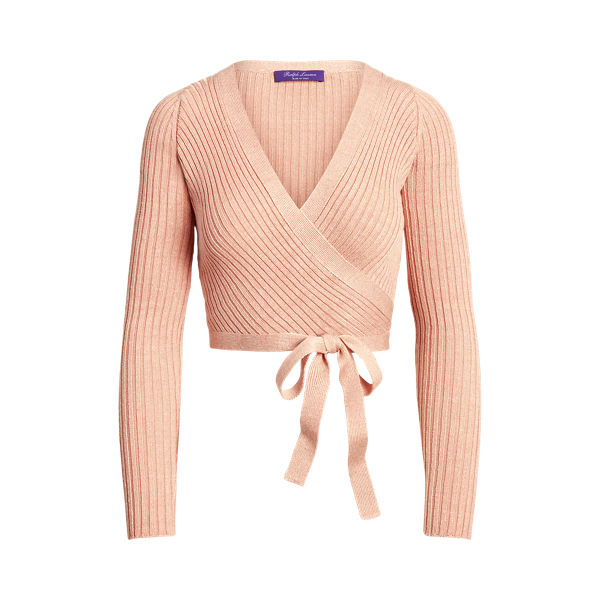 Linen-Blend Long-Sleeve Wrap Jumper Ralph Lauren Collection 1