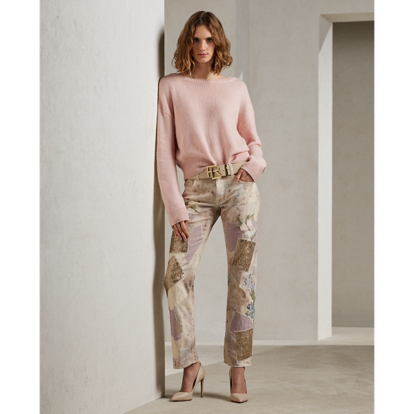 Multi Lylah Embellished Patchwork Jean Ralph Lauren Collection 1