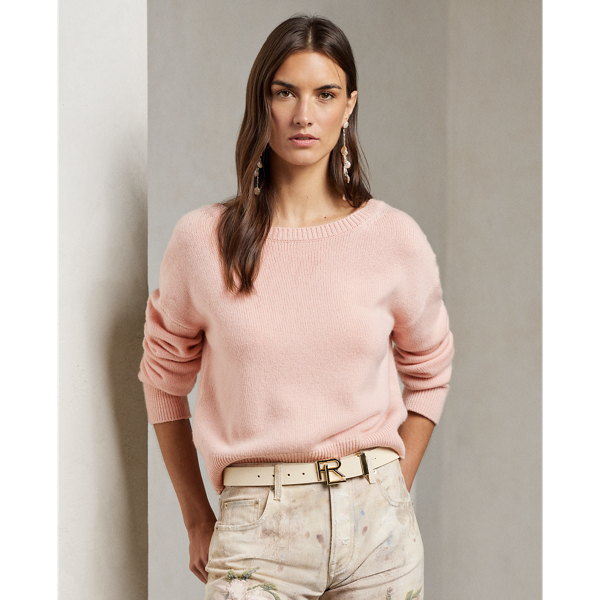 Blush Oversize Cashmere Boatneck Sweater Ralph Lauren Collection 1