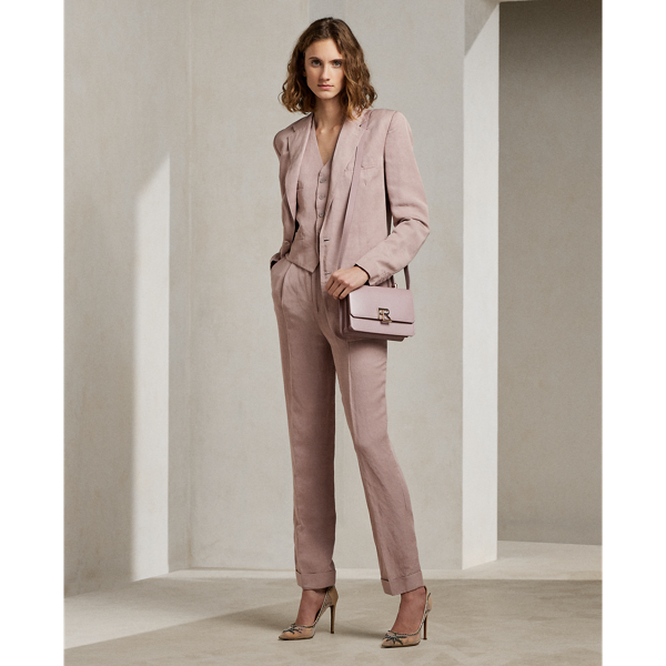 Mauve Evanne Linen-Blend Pant Ralph Lauren Collection 1