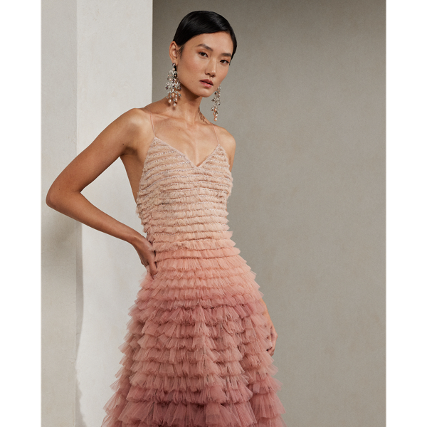 Ralph lauren tulle inset gown hotsell