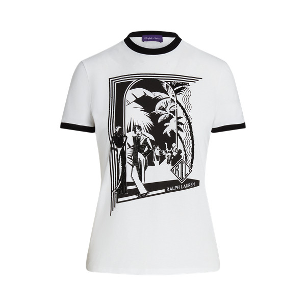 Embellished Jazz Club Cotton Jersey Tee