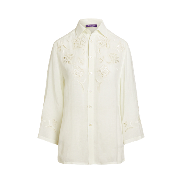 Holbert Embroidered Linen Voile Shirt