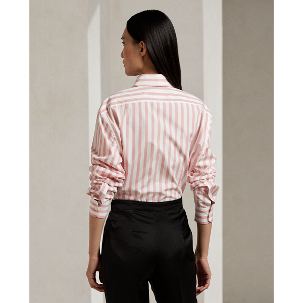 Relaxed-Fit Capri-Hemd mit Streifen Ralph Lauren Collection in Crystal Rose/White 5