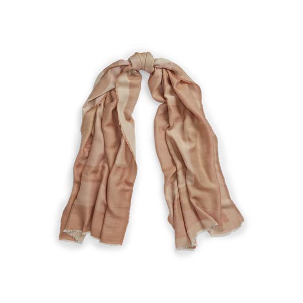 Blush/Fawn Multi RL Pashmina Scarf Ralph Lauren Collection 1