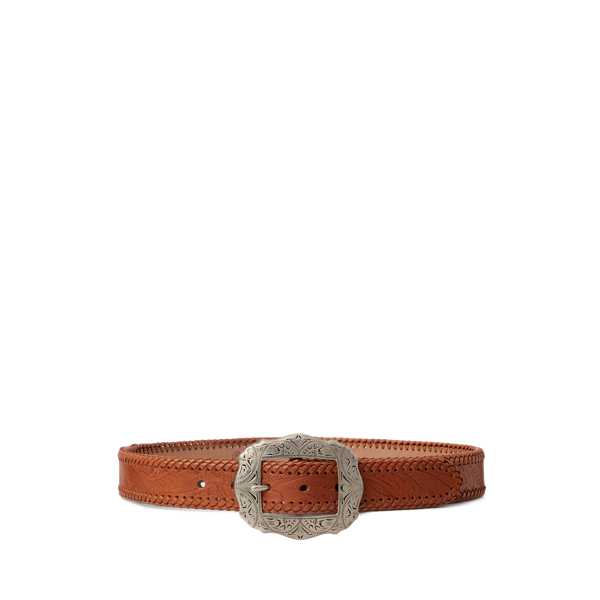 Tooled Vachetta Leather Belt