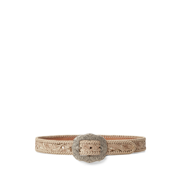 Lasered Calf-Suede & Box Calfskin Belt