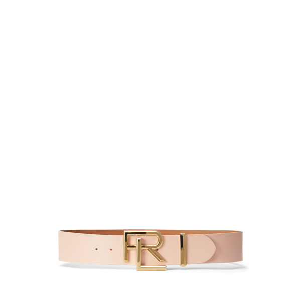 Blush RL Box Leather Wide Belt Ralph Lauren Collection 1