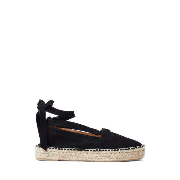 Black Perrie Sheep-Suede Espadrille Ralph Lauren Collection 1