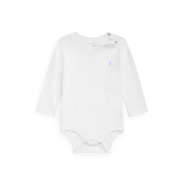 Cotton Jersey Long-Sleeve Bodysuit