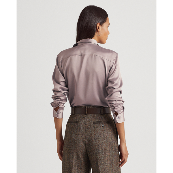 Purple Dove Satin Charmeuse Shirt Lauren 5