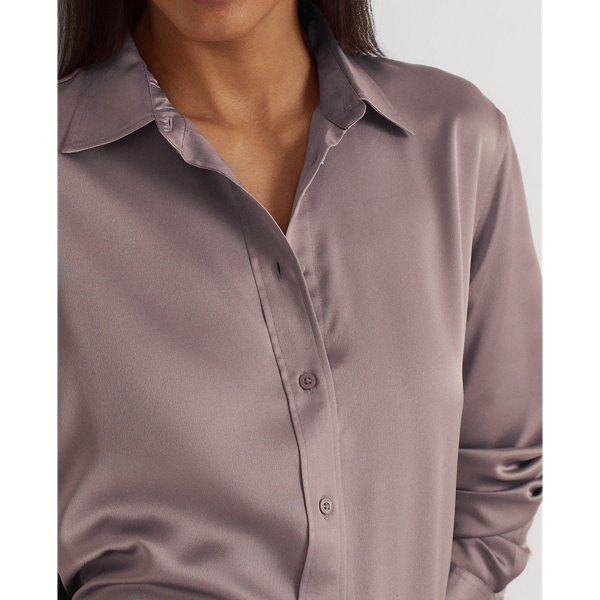 Purple Dove Satin Charmeuse Shirt Lauren 6