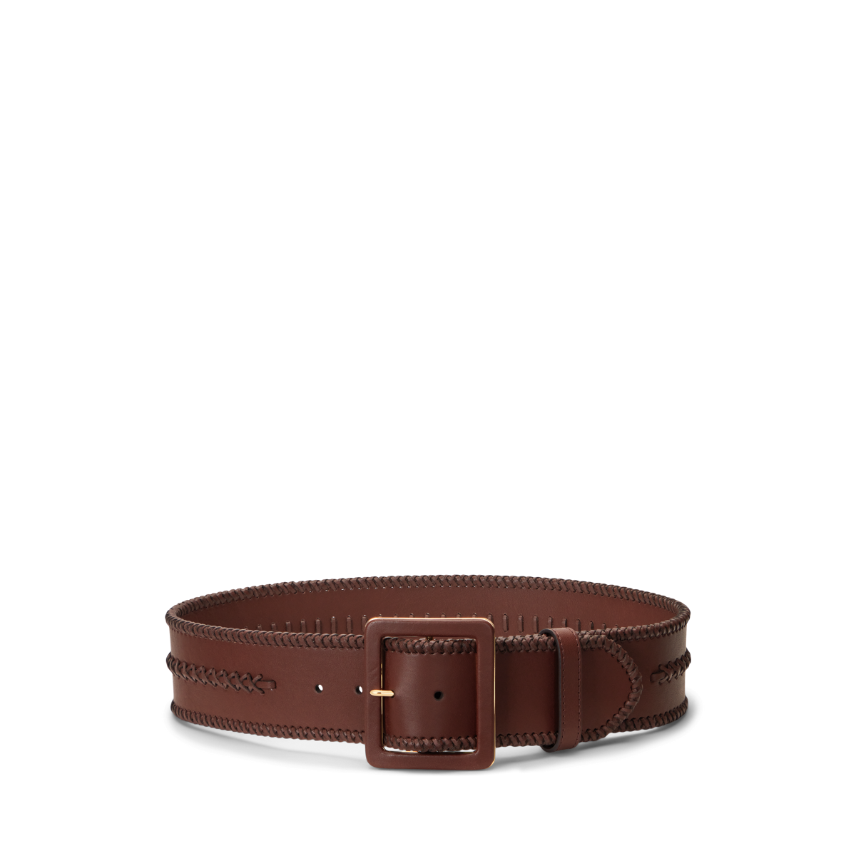 Whipstitched Leather Wide Belt | Ralph Lauren