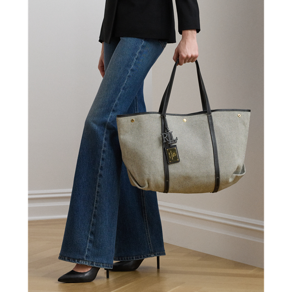 Canvas & Leather Large Emerie Tote for Women | Ralph Lauren® PA