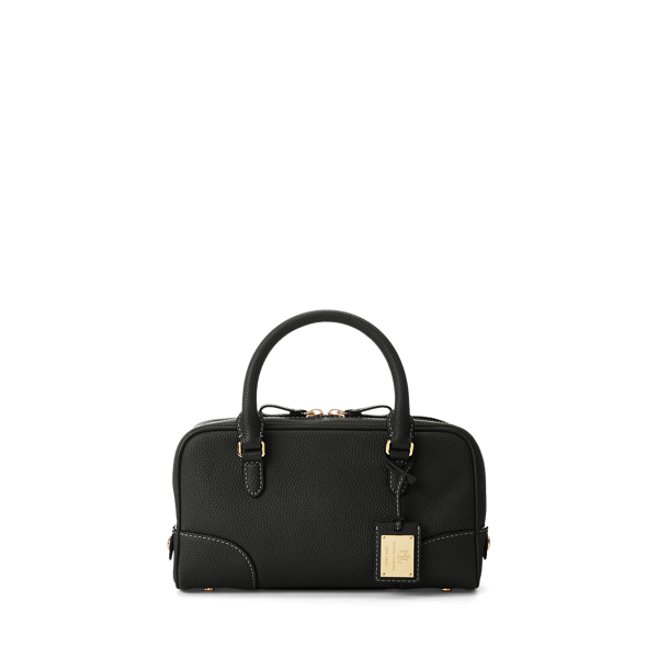 Black Pebbled Leather Small Emerie Satchel Lauren 1