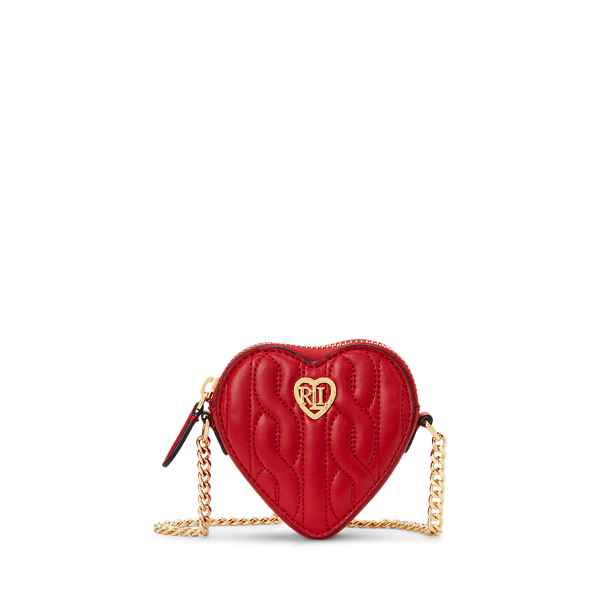 Quilted Leather Crossbody Heart Pouch Lauren 1