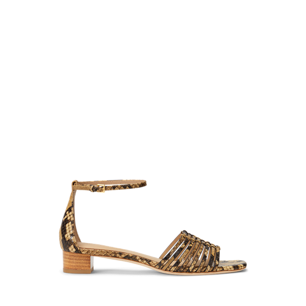 Caramel Fionna Faux-Snakeskin Sandal Lauren 1