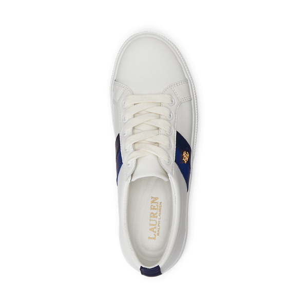 White / Refined Navy Janson II Leather Sneaker Lauren 4