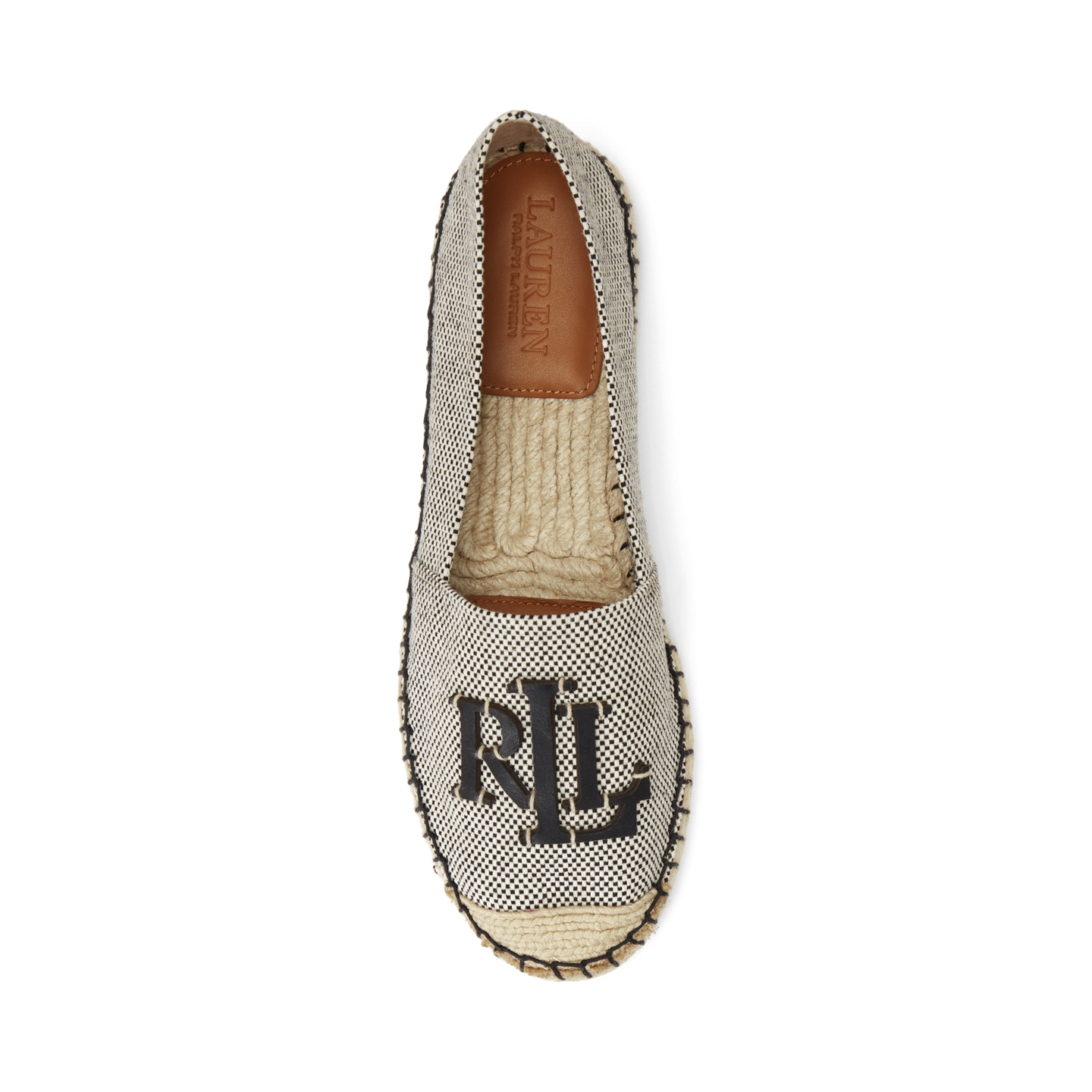 Женские сандалии Ralph Lauren Cameryn III Canvas & Leather Espadrille, цвет: Натуральный / Чёрный — фото 3