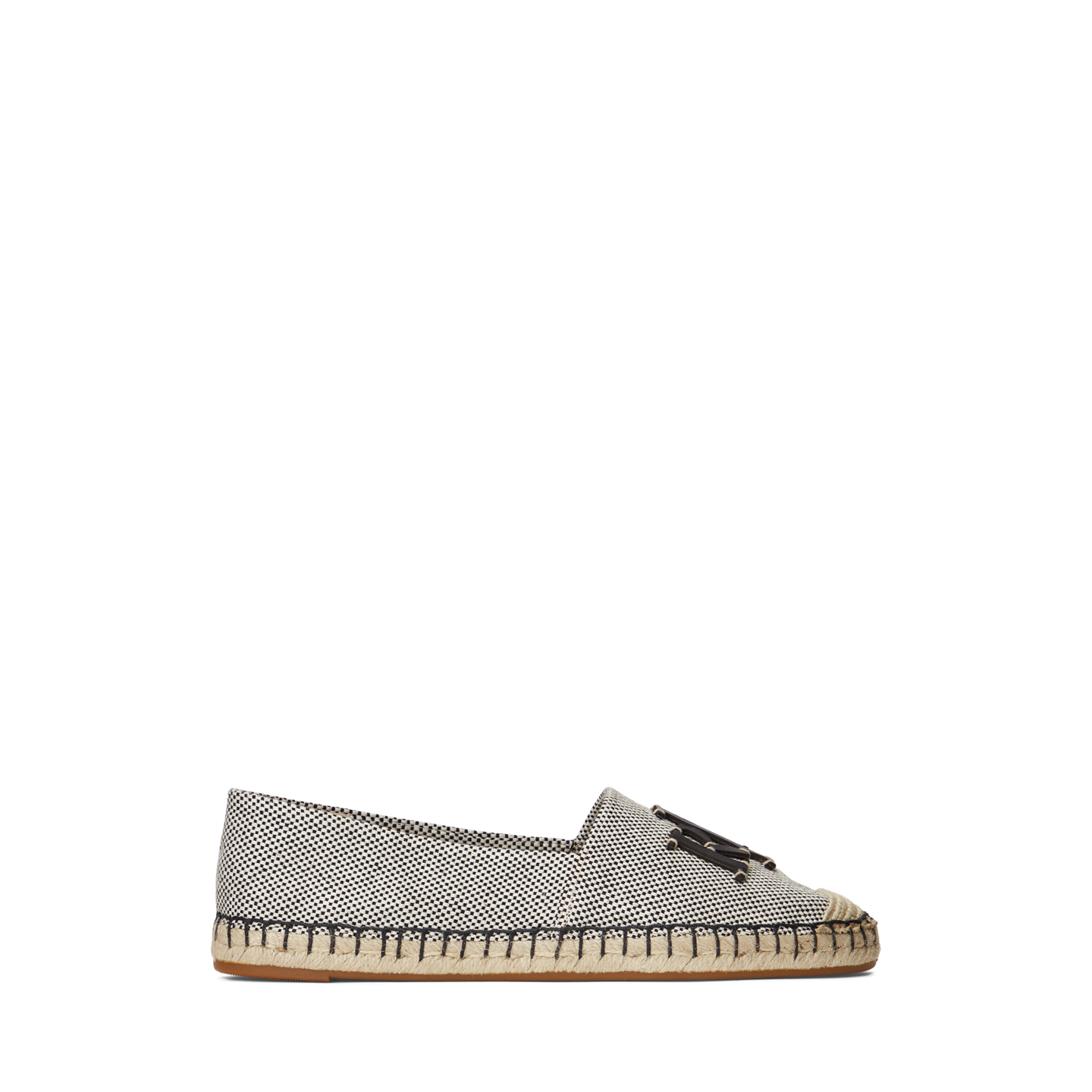 Женские сандалии Ralph Lauren Cameryn III Canvas & Leather Espadrille, цвет: Натуральный / Чёрный — фото 4