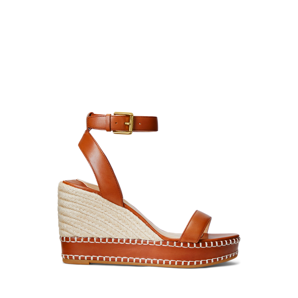 Hilarie Burnished Leather Espadrille