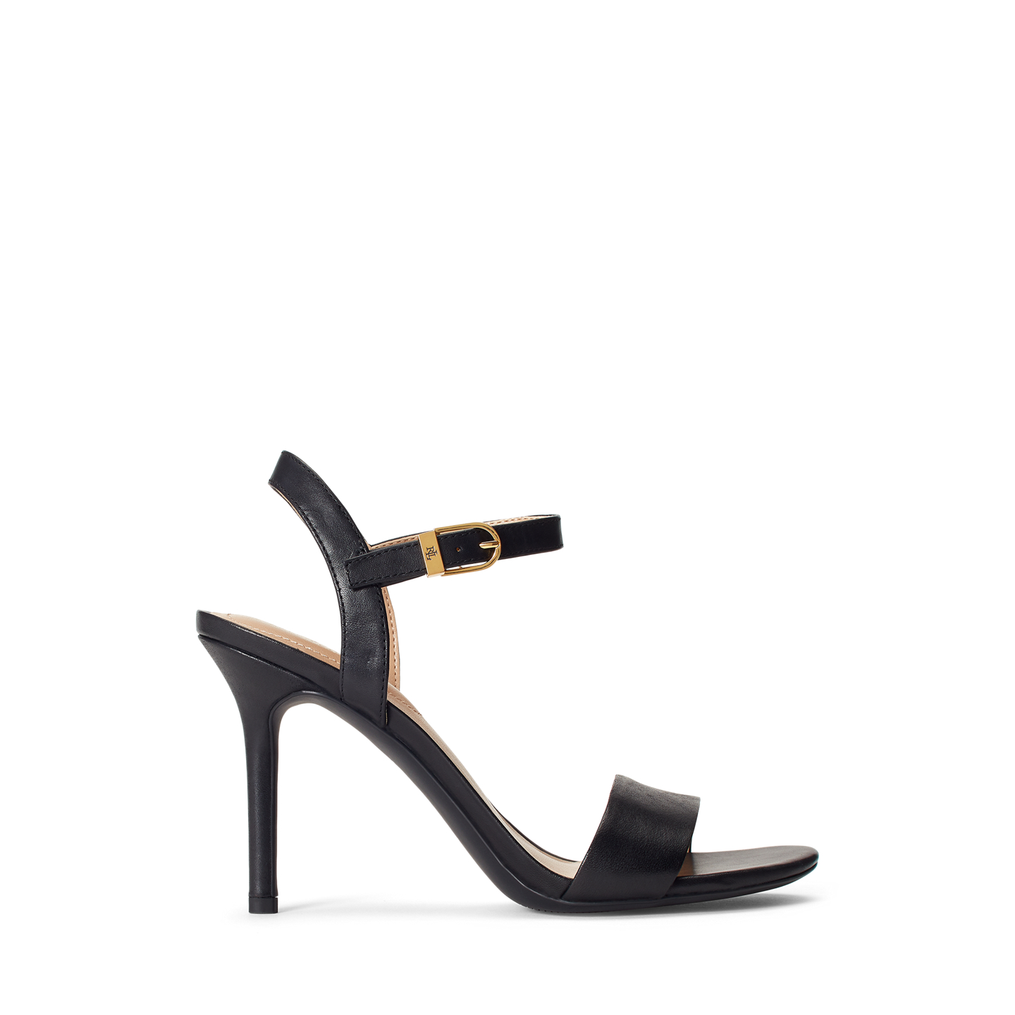 Женские сандалии Ralph Lauren Gwen Burnished Leather Sandal, цвет: Чёрный — фото 4