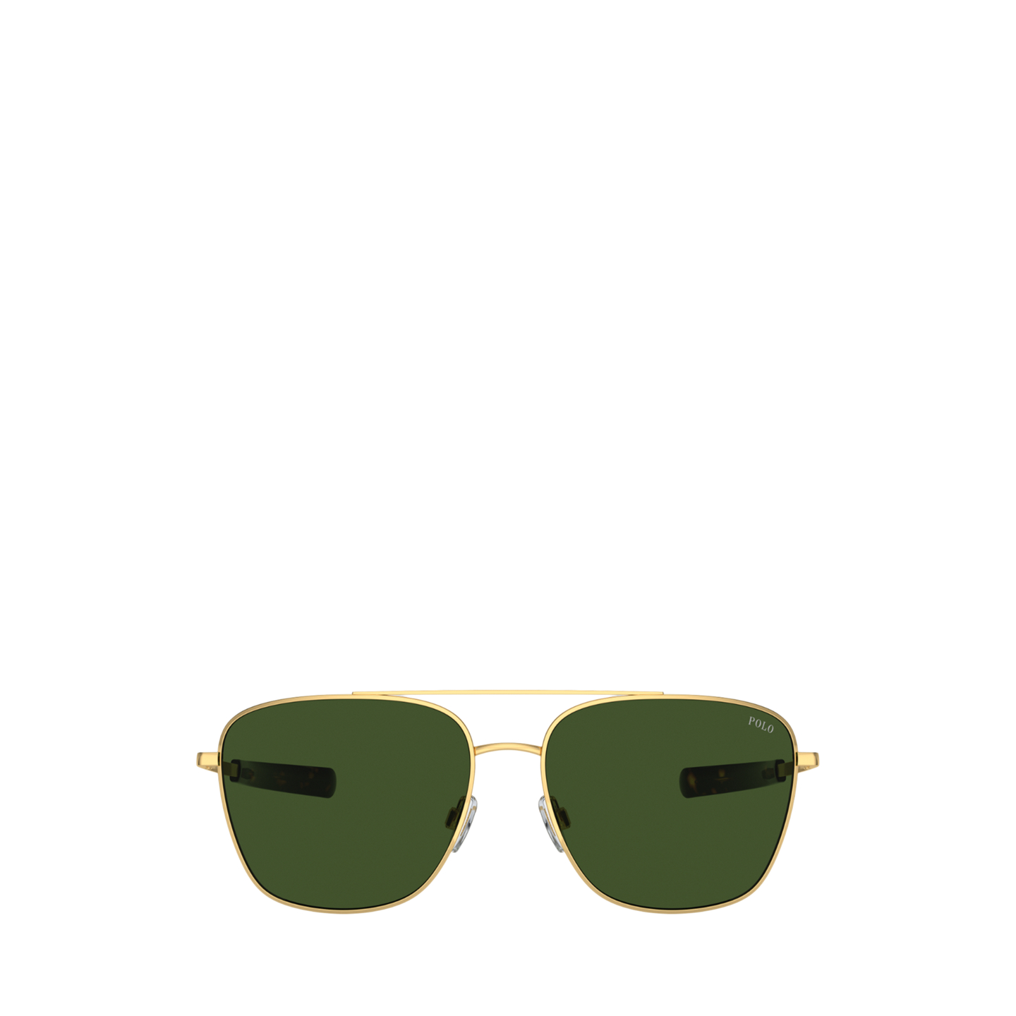 Мужские солнцезащитные очки Ralph Lauren Square Navigator Sunglasses, цвет: Блестящий золотой — фото 1