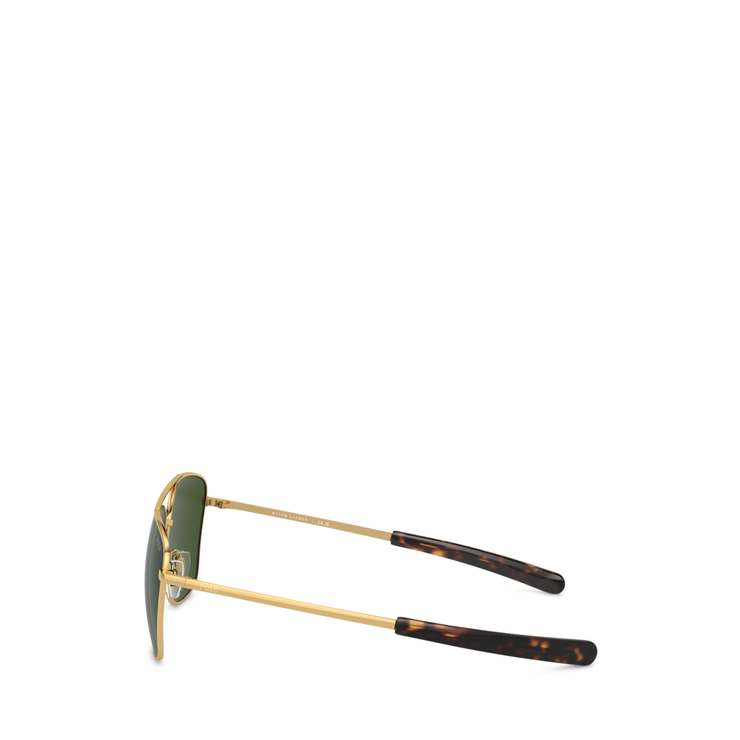 Мужские солнцезащитные очки Ralph Lauren Square Navigator Sunglasses, цвет: Блестящий золотой — фото 2