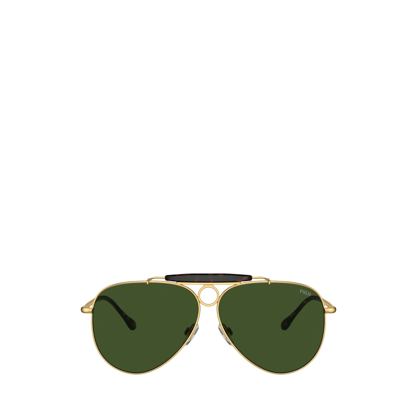 Мужские солнцезащитные очки Ralph Lauren Metal Pilot Sunglasses, цвет: Блестящий золотой — фото 1