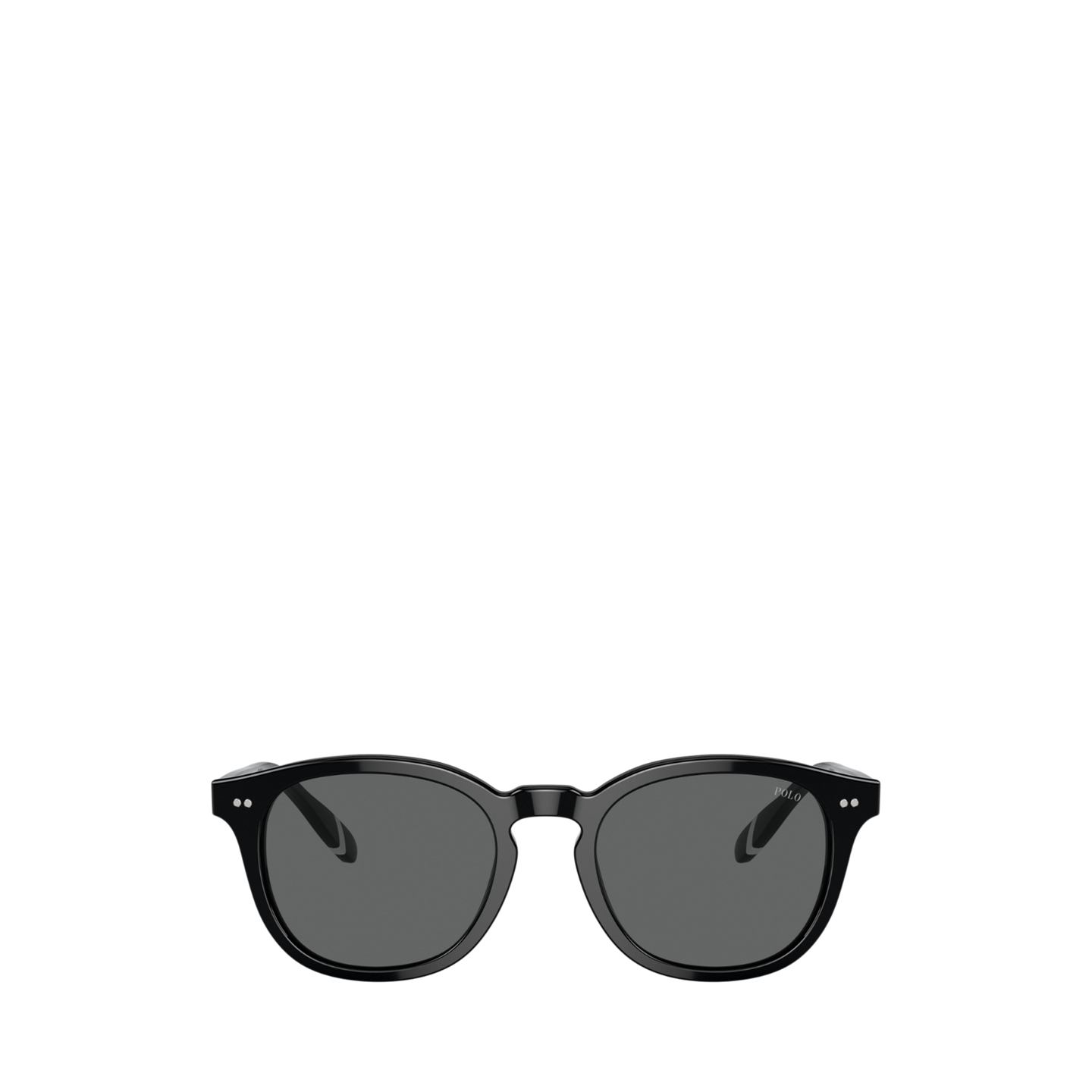 Мужские солнцезащитные очки Ralph Lauren Heritage Rowing Stripe Round Sunglasses, цвет: Блестящий чёрный — фото 1