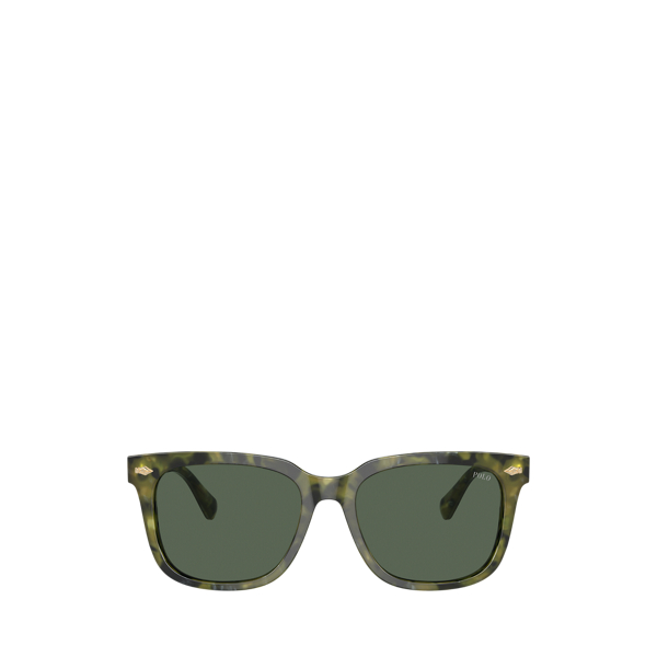 Shiny Green Havana Heritage Pen-Pin Square Sunglasses Polo Ralph Lauren 2